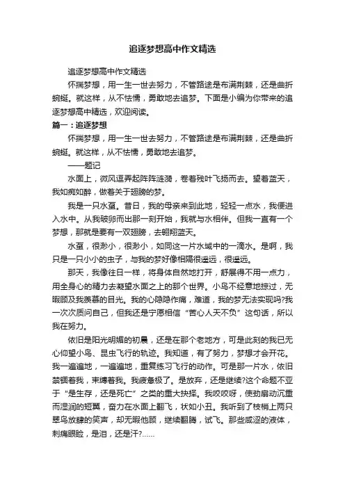 追逐梦想高中作文精选