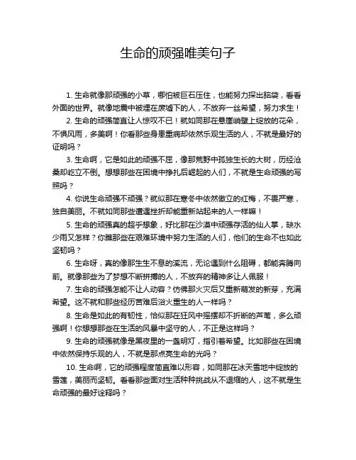 生命的顽强唯美句子