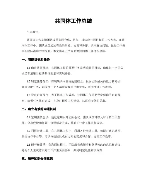 共同体工作总结