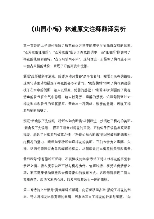 《山园小梅》林逋原文注释翻译赏析
