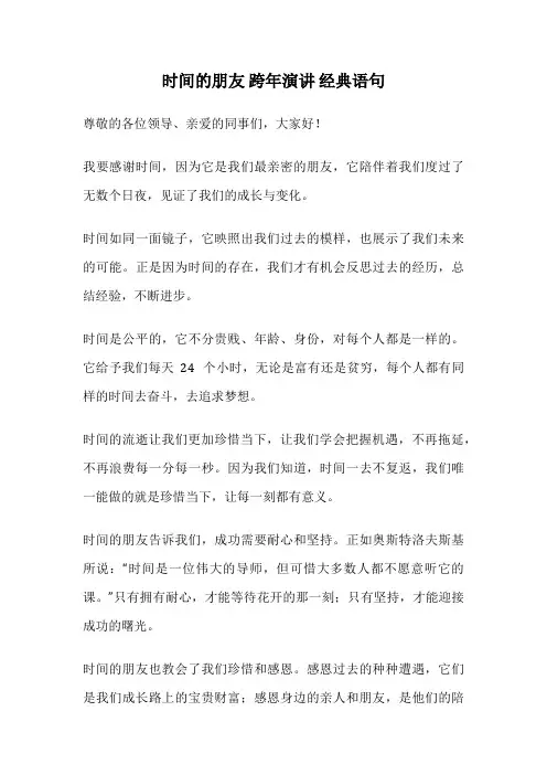 时间的朋友 跨年演讲 经典语句