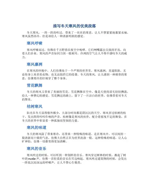 描写冬天寒风的优美段落