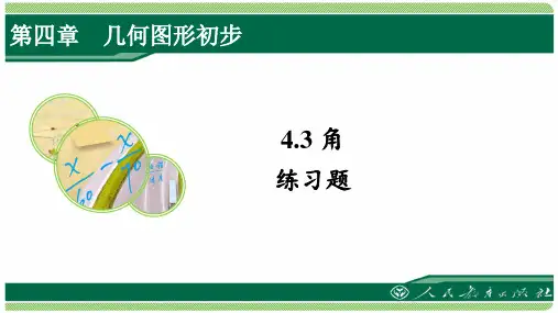 人教版七年级数学上册第四章之《4.3角》练习题