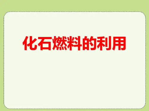 《化石燃料的利用》燃料与燃烧3-湘教版九年级化学上册PPT课件