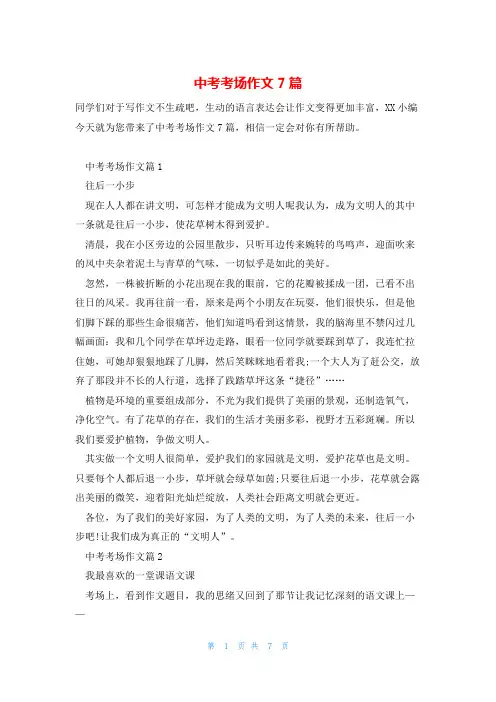 中考考场作文7篇