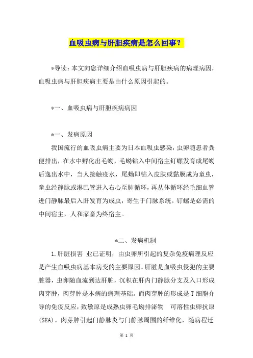 血吸虫病与肝胆疾病是怎么回事？
