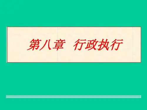 8第八章行政执行