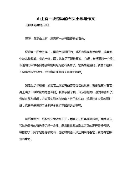 山上有一块奇异的石头小练笔作文