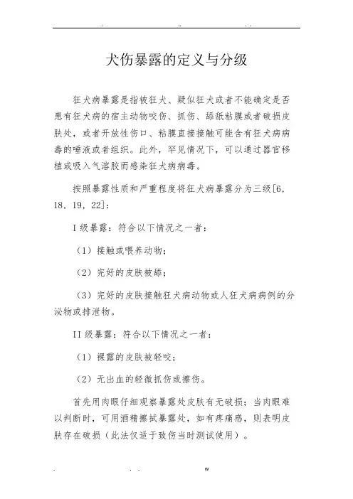 犬伤处置分级
