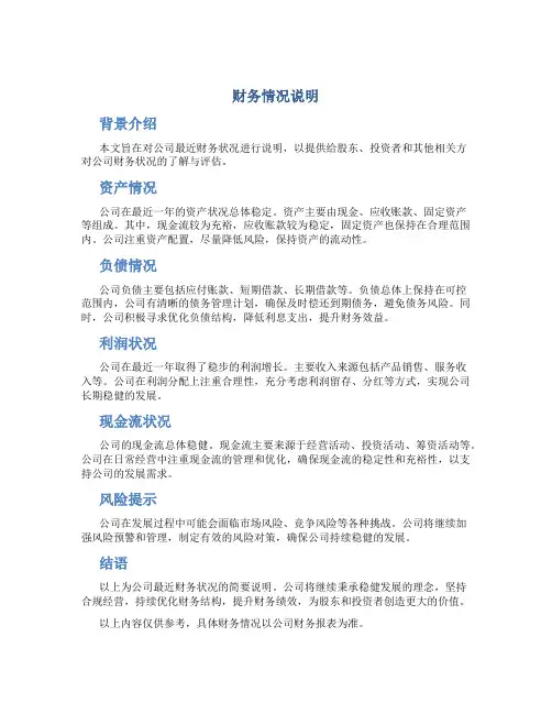 财务情况说明