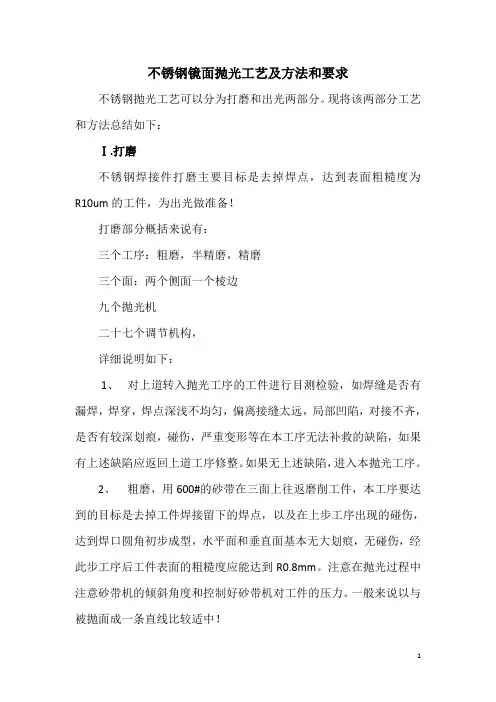 不锈钢镜面抛光工艺及方法和要求