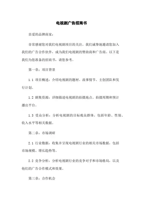 电视剧广告招商书