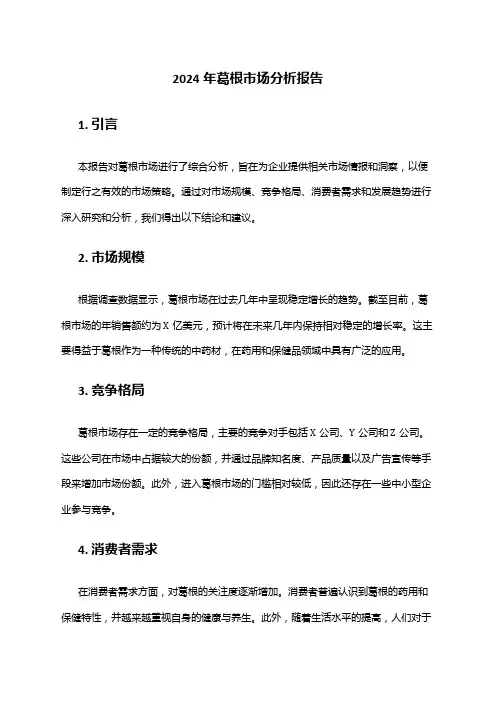 2024年葛根市场分析报告