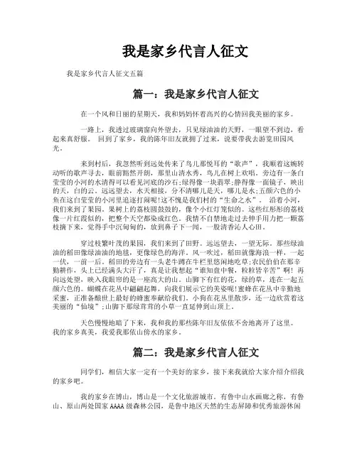 我是家乡代言人征文