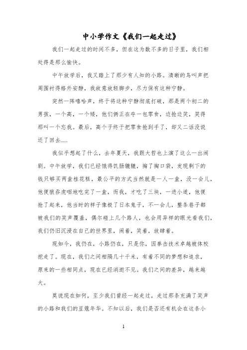 中小学作文《我们一起走过》