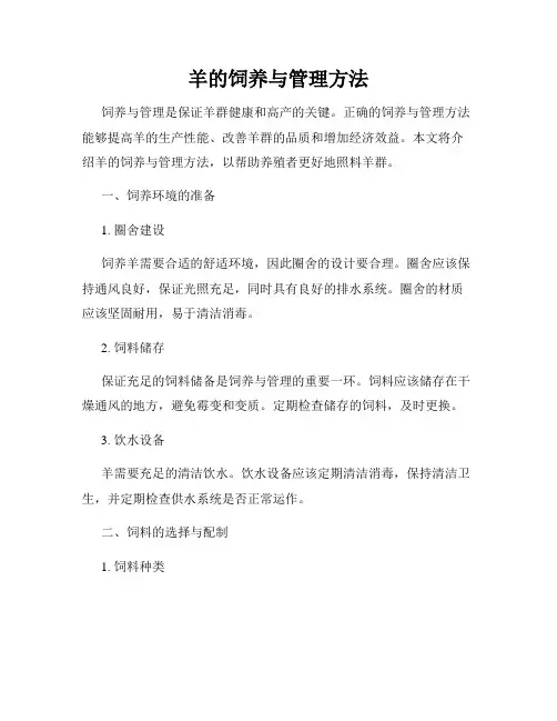 羊的饲养与管理方法