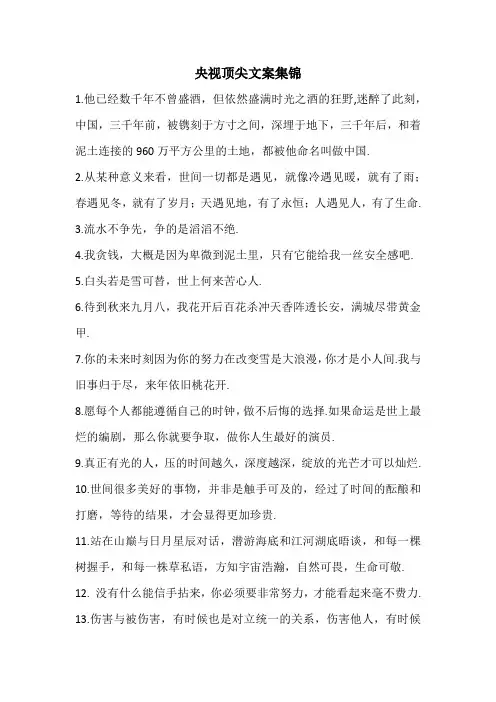 央视顶尖文案集锦
