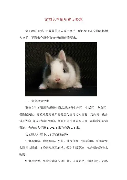 宠物兔养殖场建设要求