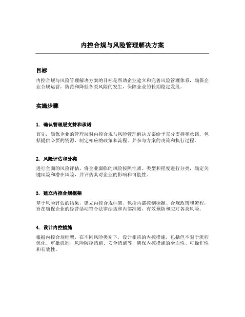 内控合规与风险管理解决方案