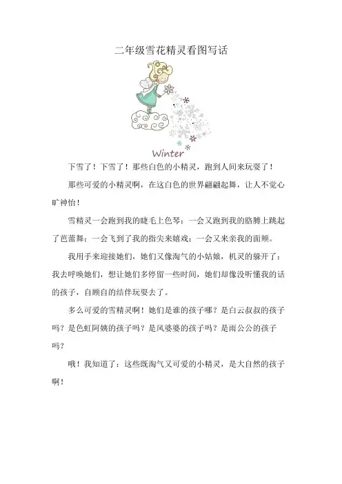 二年级雪花精灵看图写话