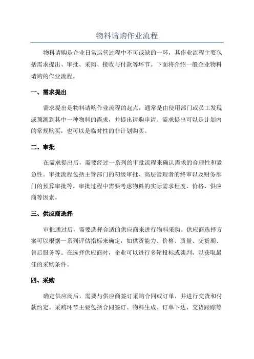 物料请购作业流程