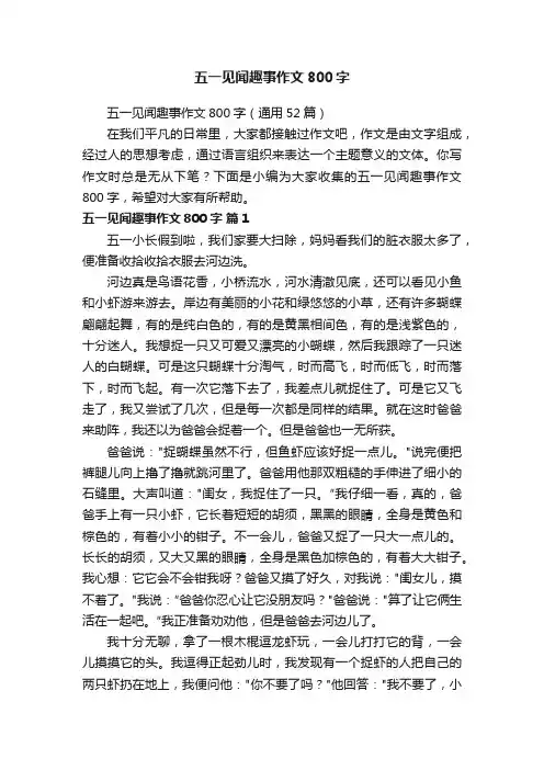 五一见闻趣事作文800字