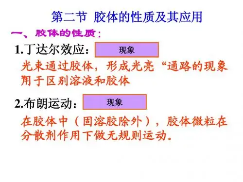 2胶体的性质及其应用