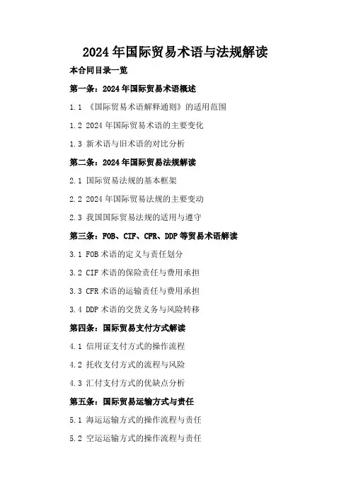 2024年国际贸易术语与法规解读