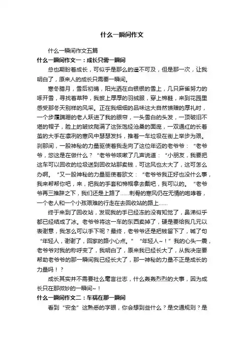 什么一瞬间作文五篇
