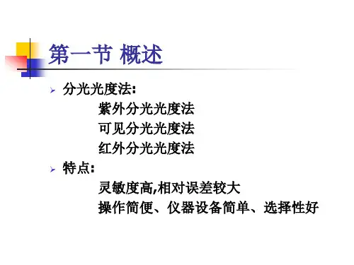 第一章  紫外-可见吸收光谱