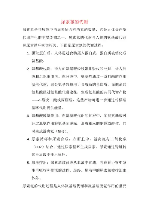 尿素氮的代谢