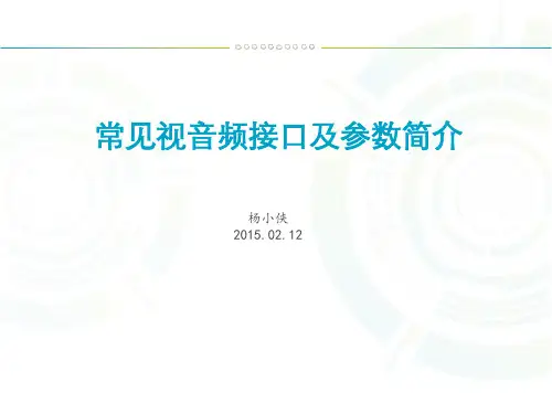 常见视音频接口及参数简介