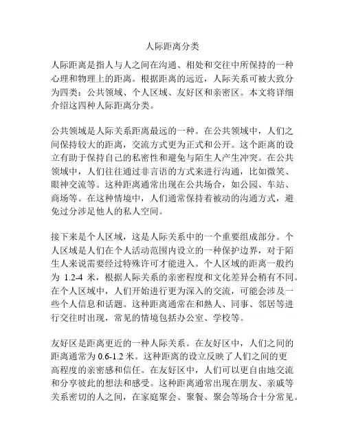 人际距离分类