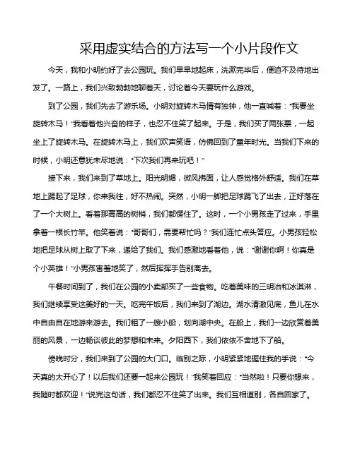 采用虚实结合的方法写一个小片段作文