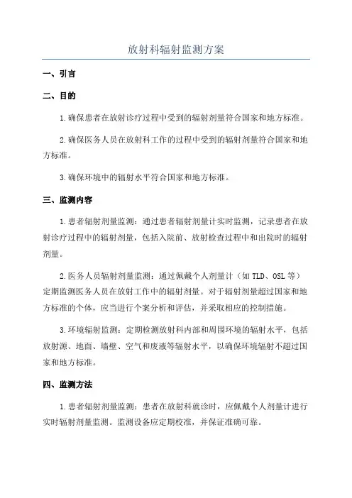 放射科辐射监测方案