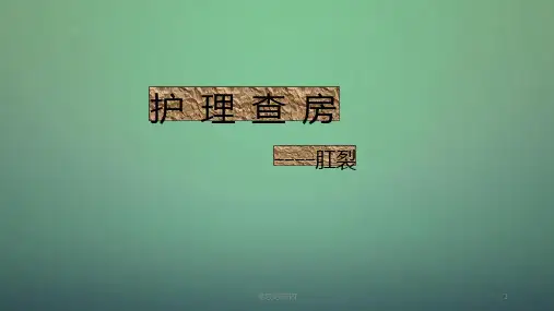 肛裂护理查房课件