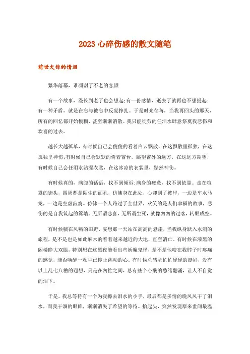 2023文学_心碎伤感的散文随笔