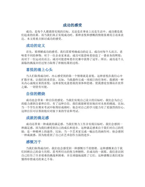 成功的感受作文