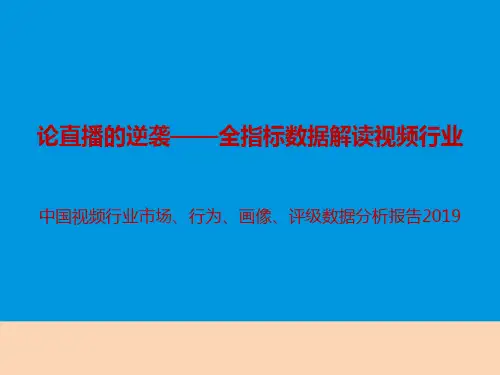 2019年中国视频行业市场数据分析报告-文档资料