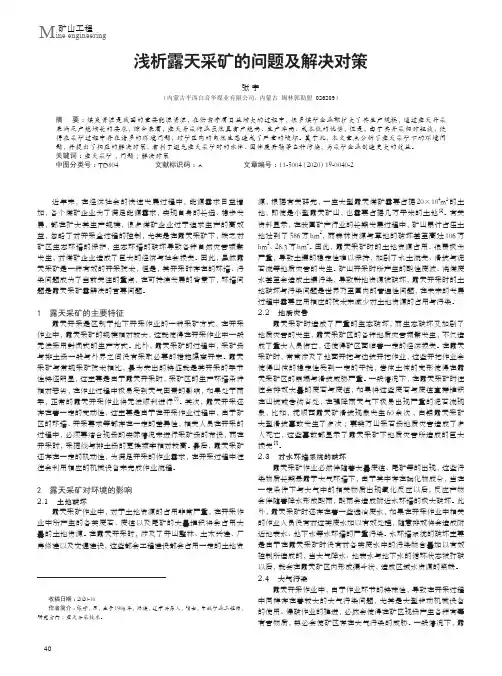 浅析露天采矿的问题及解决对策