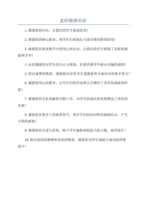 老师锦旗用语