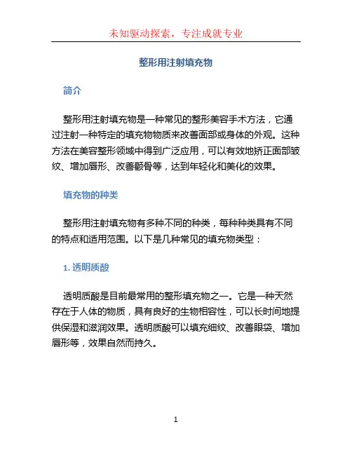整形用注射填充物