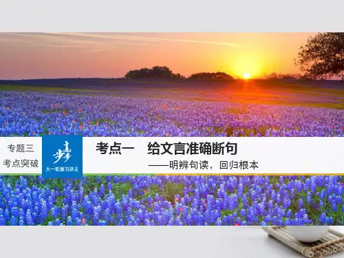 (全国)2018版高考语文大一轮复习 古诗文阅读 第一章 文言文阅读 专题三 考点突破 一 给文言准确断句