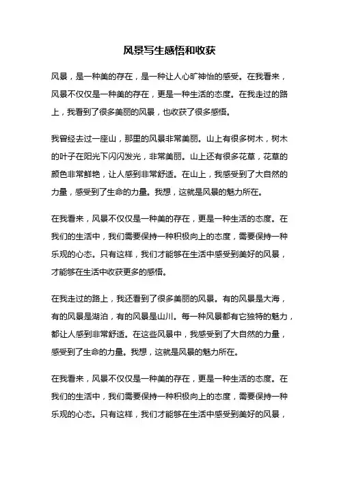 风景写生感悟和收获