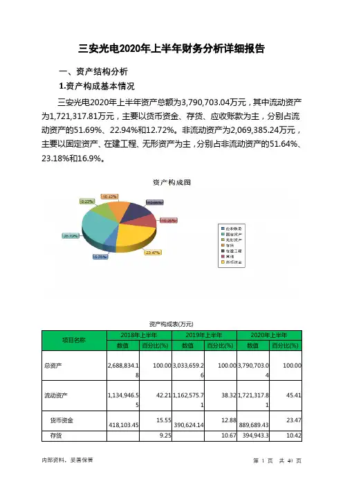 三安光电2020年上半年财务分析详细报告