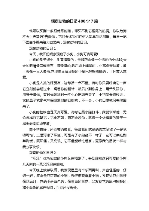 观察动物的日记400字7篇