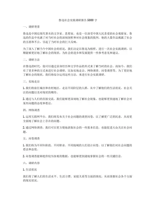 鲁迅社会实践调研报告5000字