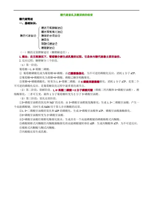 糖代谢紊乱及糖尿病的检查