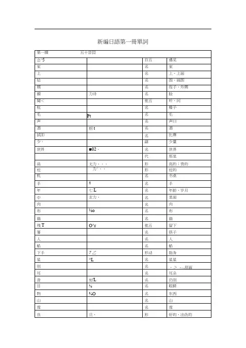 新编日语修订版第一册单词(含词例全)