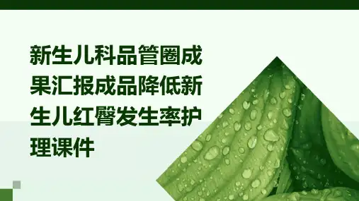 新生儿科品管圈成果汇报成品降低新生儿红臀发生率护理课件